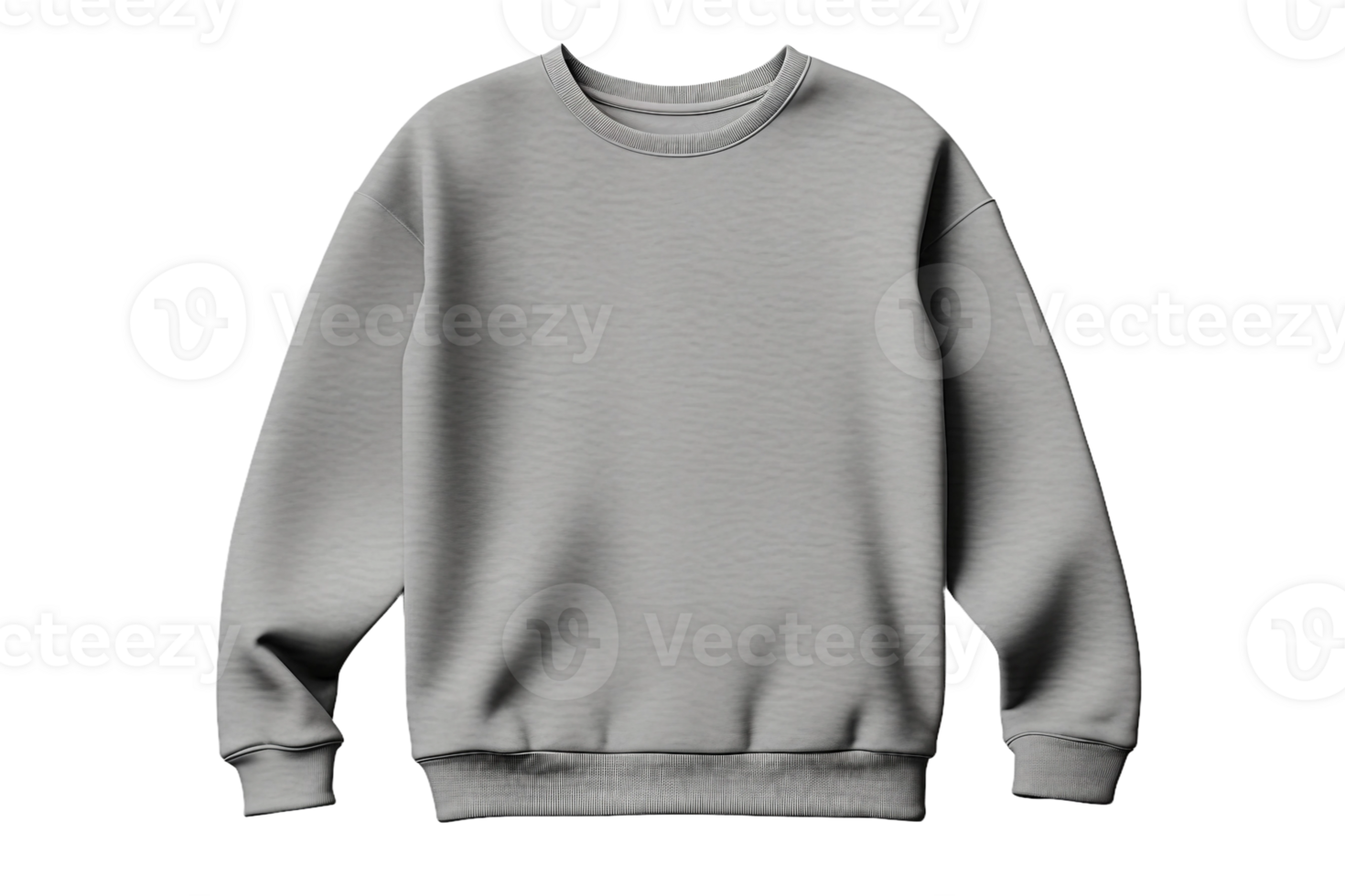 AI generated Gray Crewneck Comfort on a transparent background. png