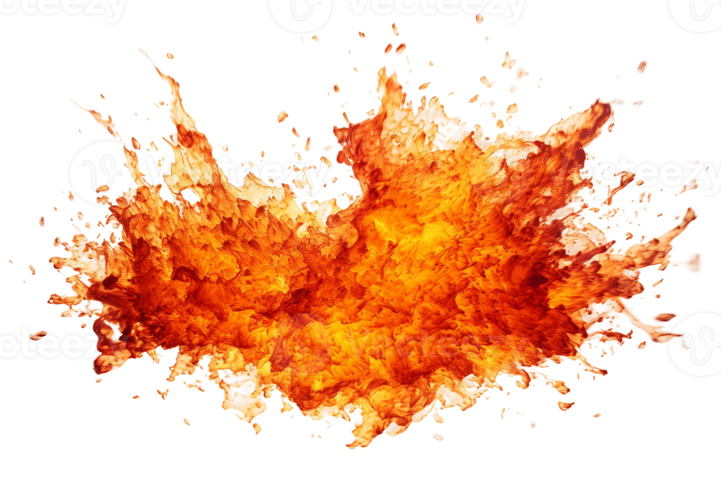 AI generated Fire Explosion Power on a transparent background. png