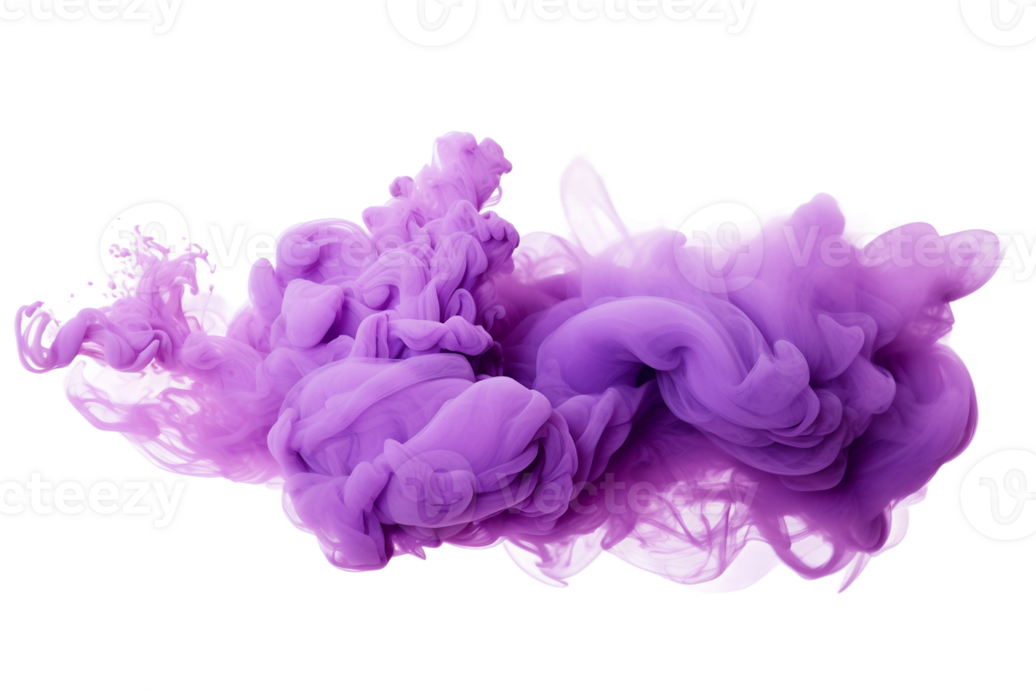 AI generated Lavender Smoke Cloud in Minimalistic Design on transparent background. png