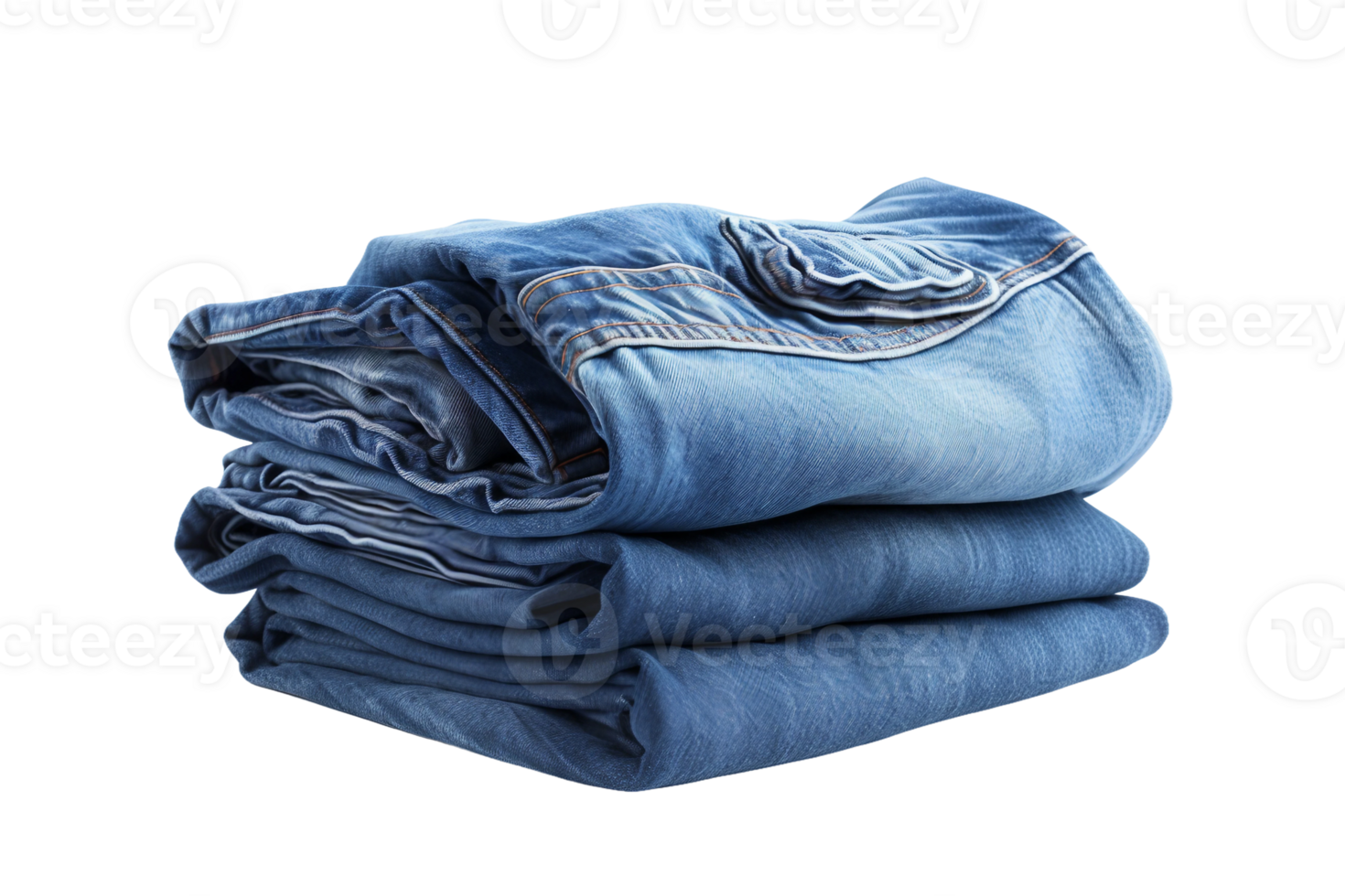 AI generated Blue Denim Jeans on transparent background. png