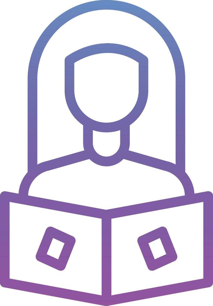Women Reading Book Vector Icon