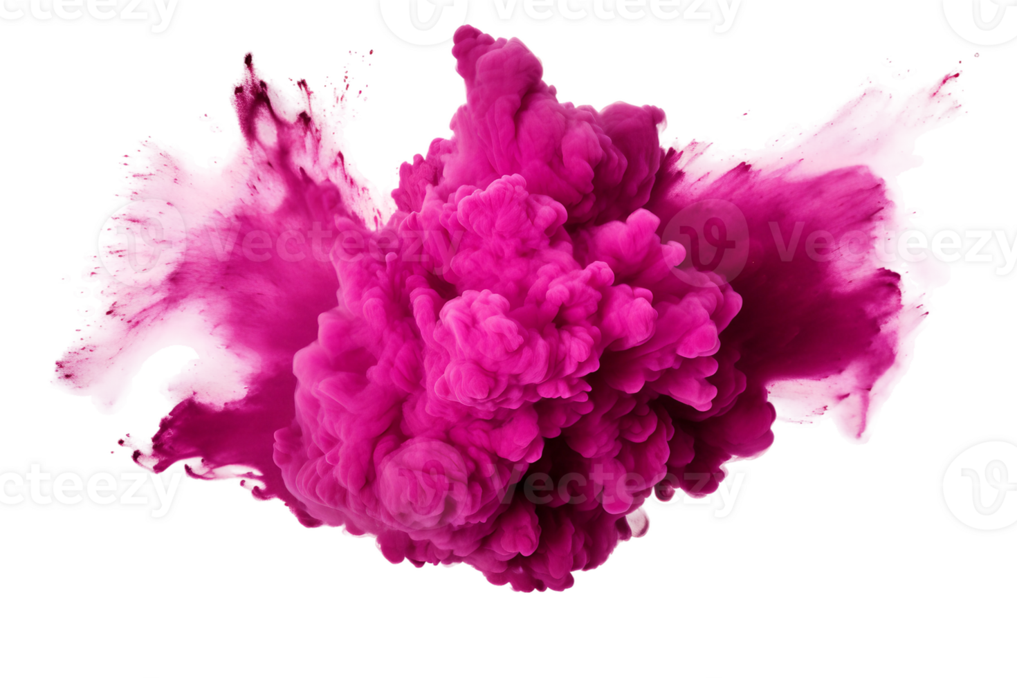 AI generated Magenta Dust Explosion on a transparent background. png