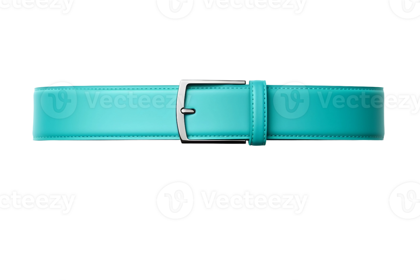 AI generated Cyan Belt Elegance on a transparent background. png