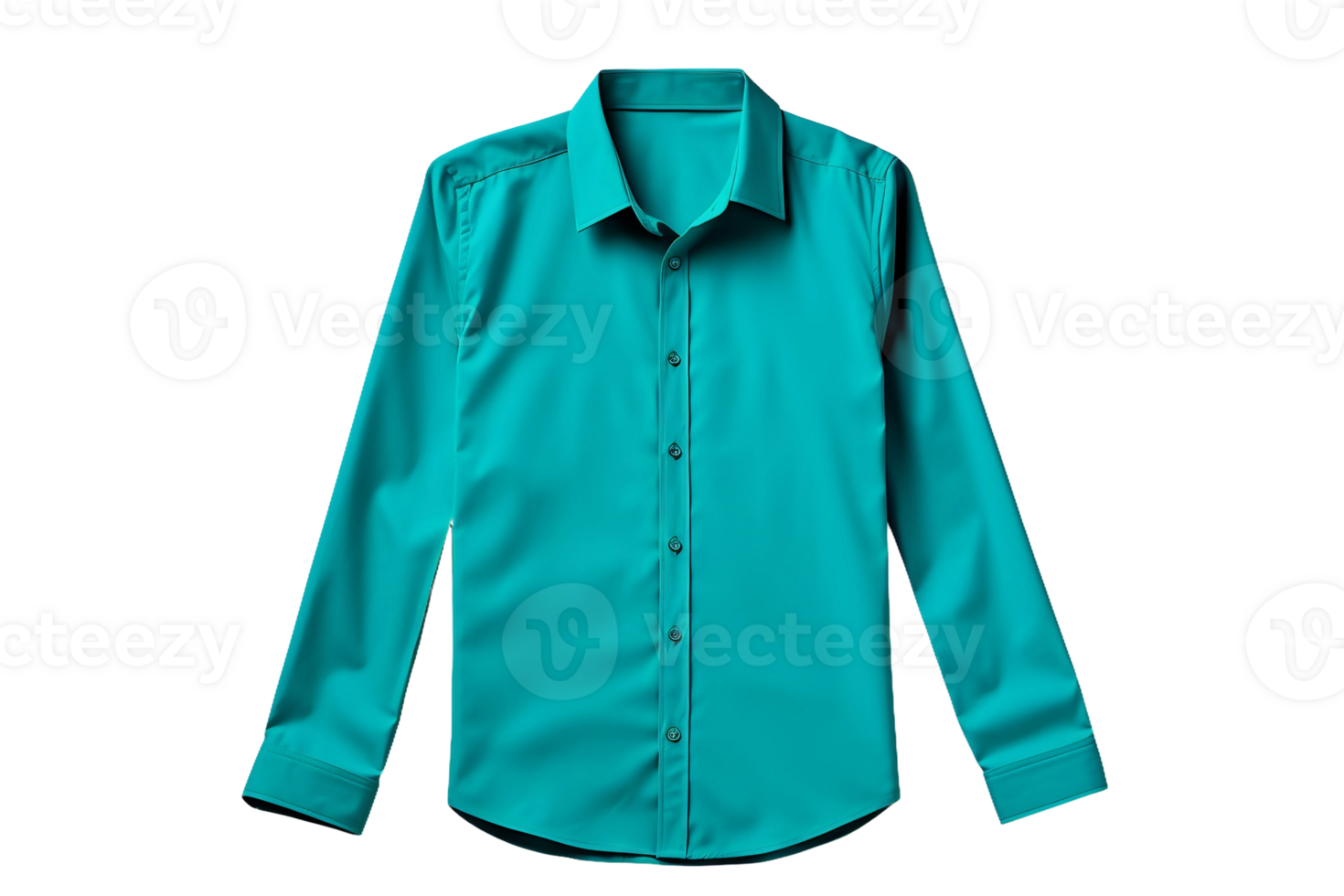 AI generated Teal Long Sleeve Shirt Style on a transparent background. png