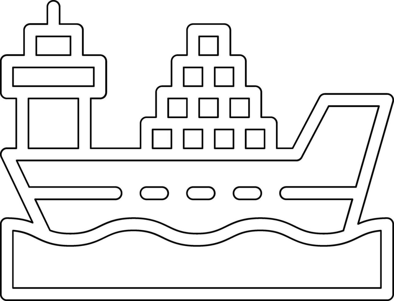 icono de vector de barco