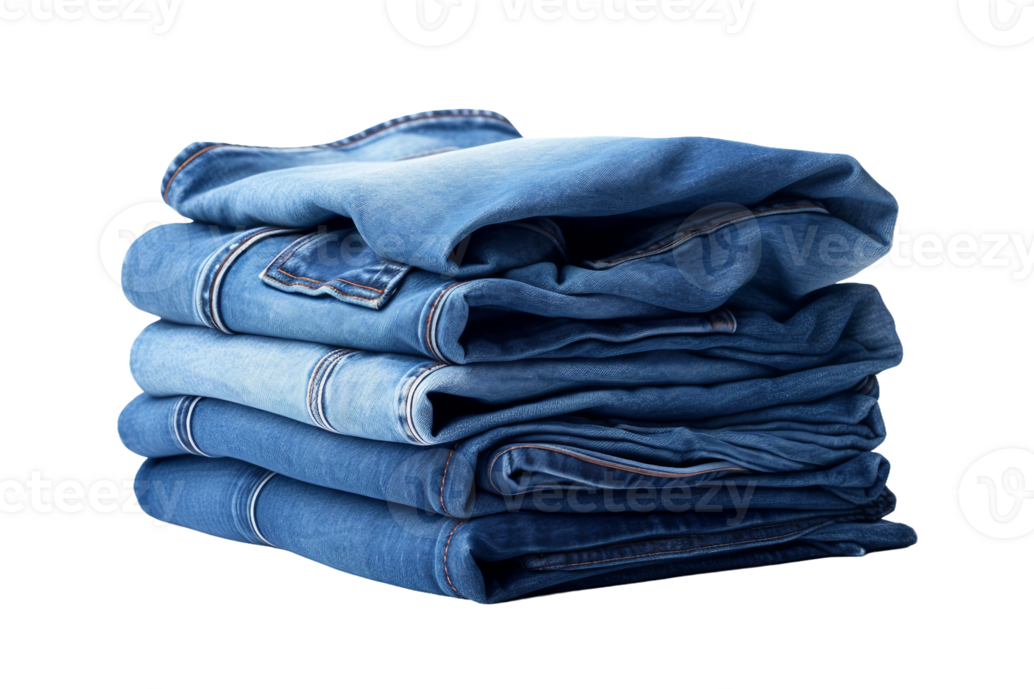 AI generated Blue Denim Jeans on transparent background. png