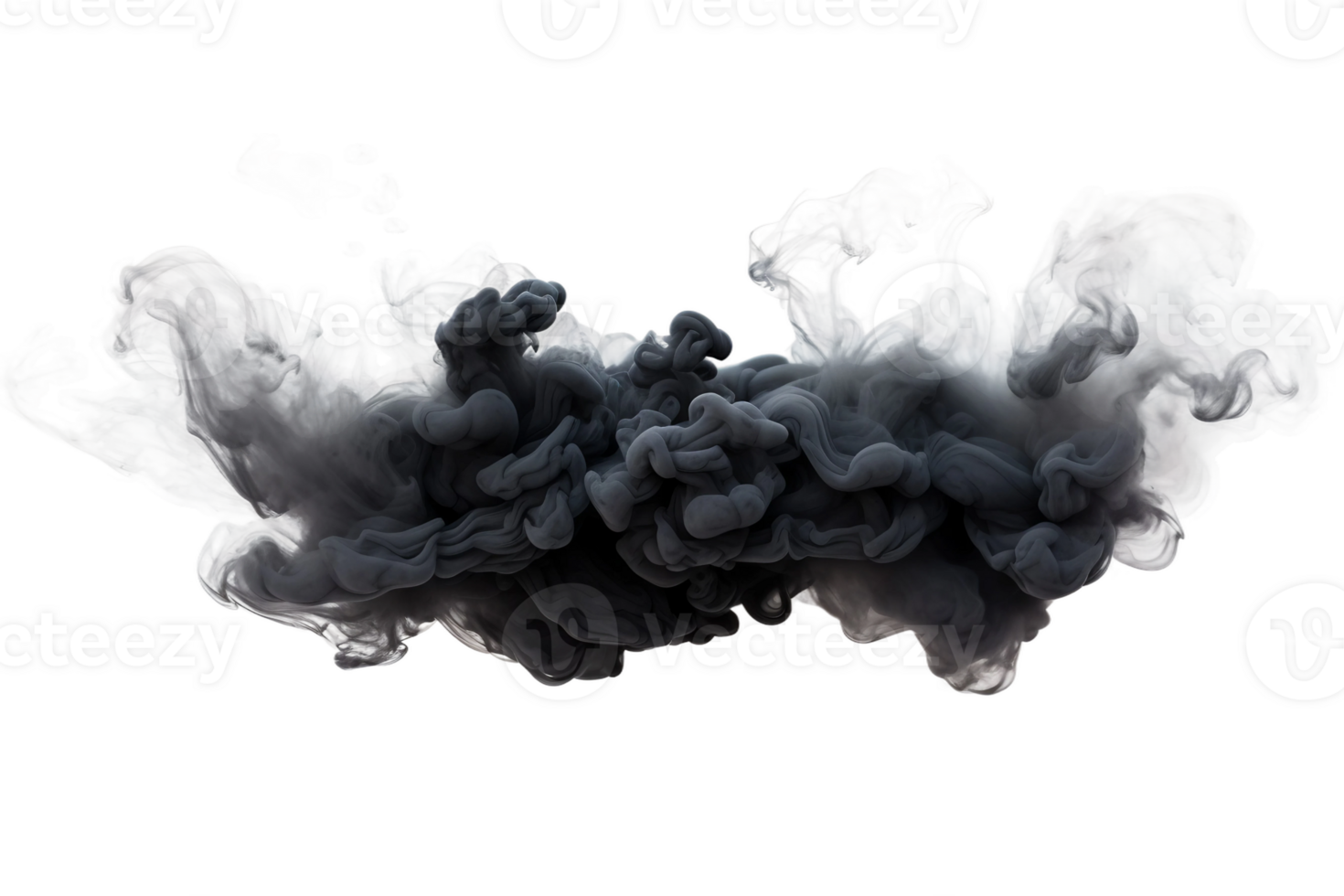 AI generated Black Smoke Cloud on transparent background. png