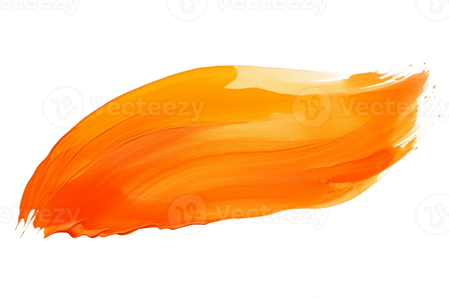 AI generated Orange brushstroke Art on transparent background. png