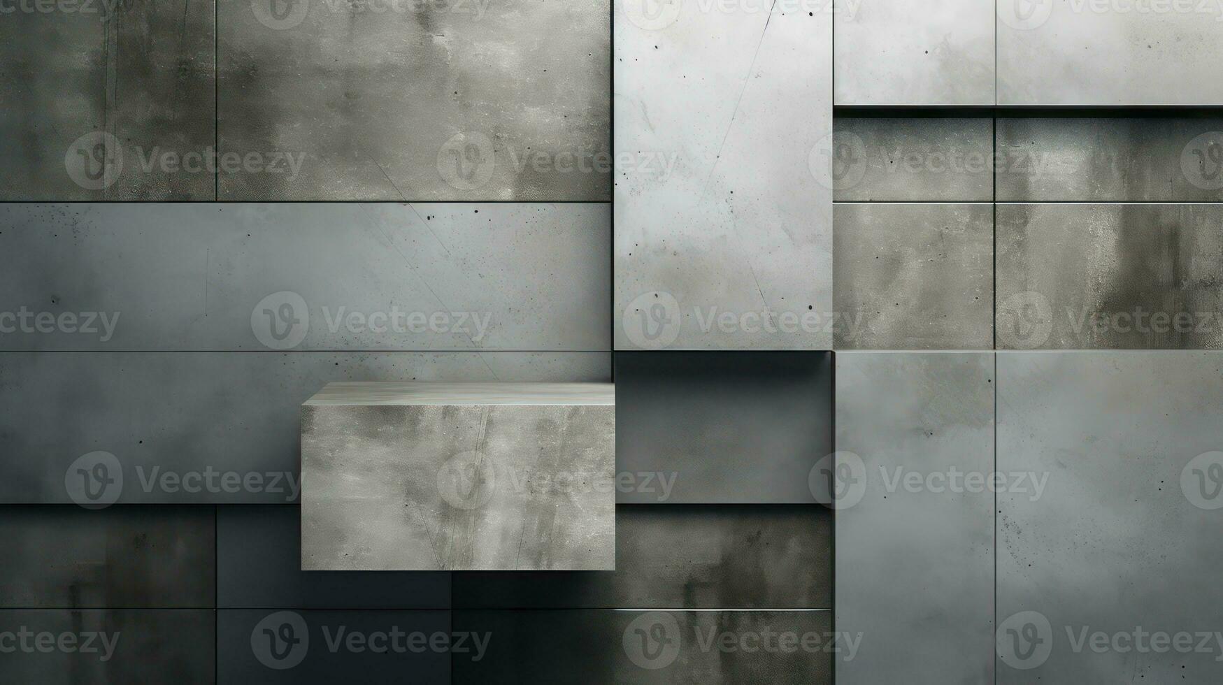 AI generated Grey grunge concrete geometric shapes abstract background. Generative AI photo
