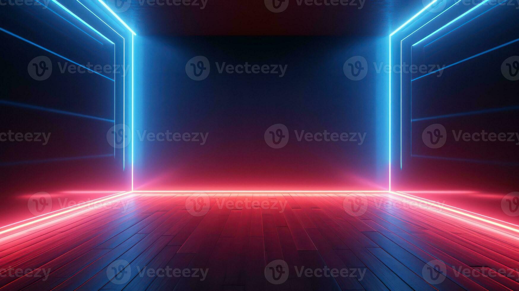 AI generated Colorful neon laser lines abstract futuristic background. Generative AI photo