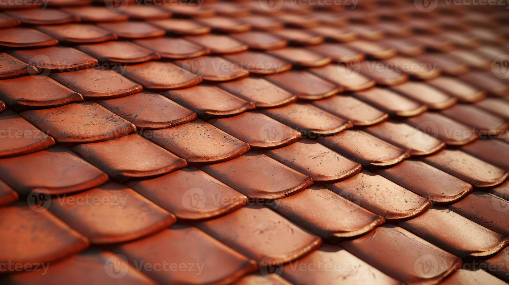 AI generated Roof clay tiles closeup. Generative AI photo