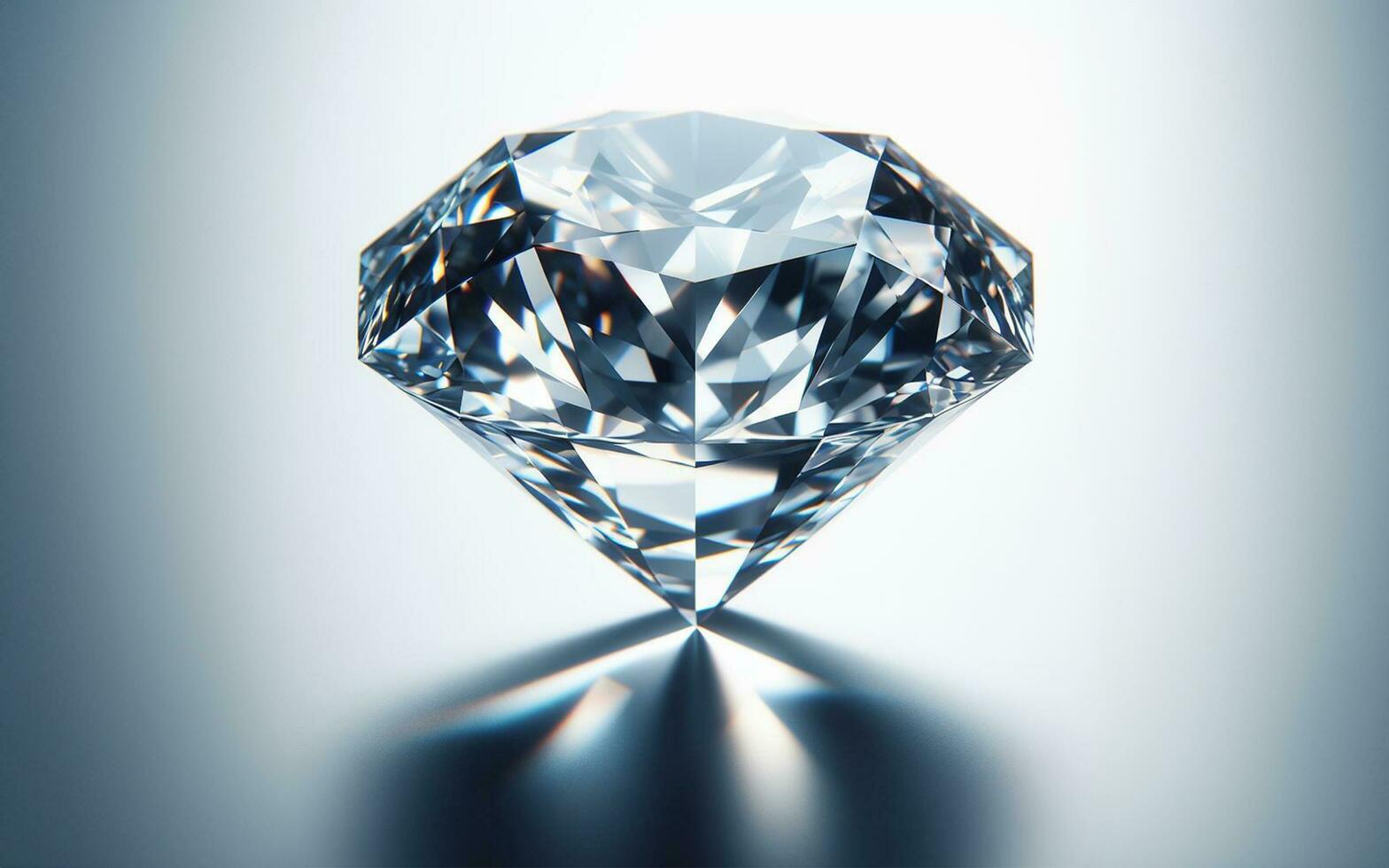 AI generated Diamonds sparkle on white background and bokeh. photo