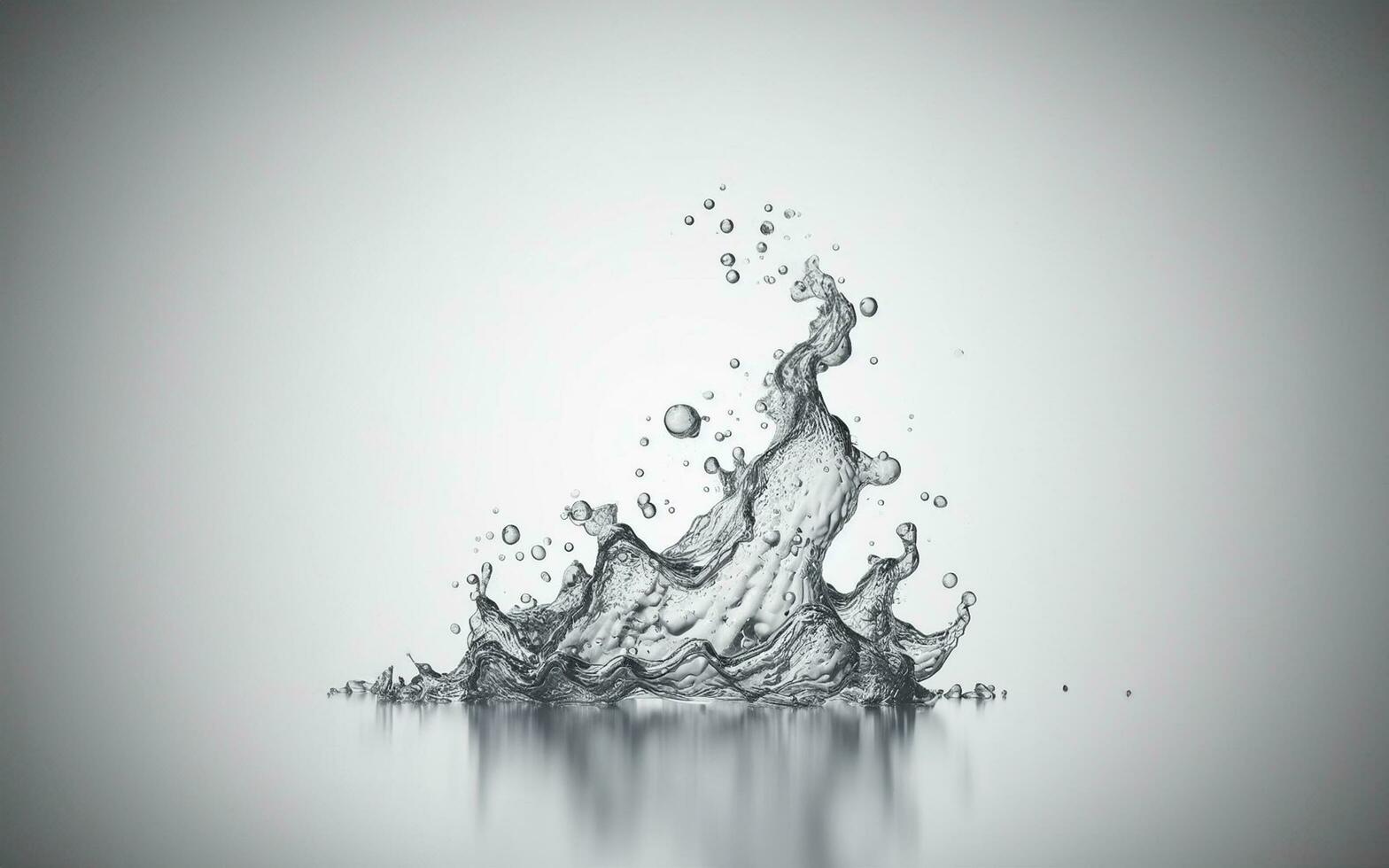AI generated Splashing water pouring water water splashing water spilling on the floor white background photo
