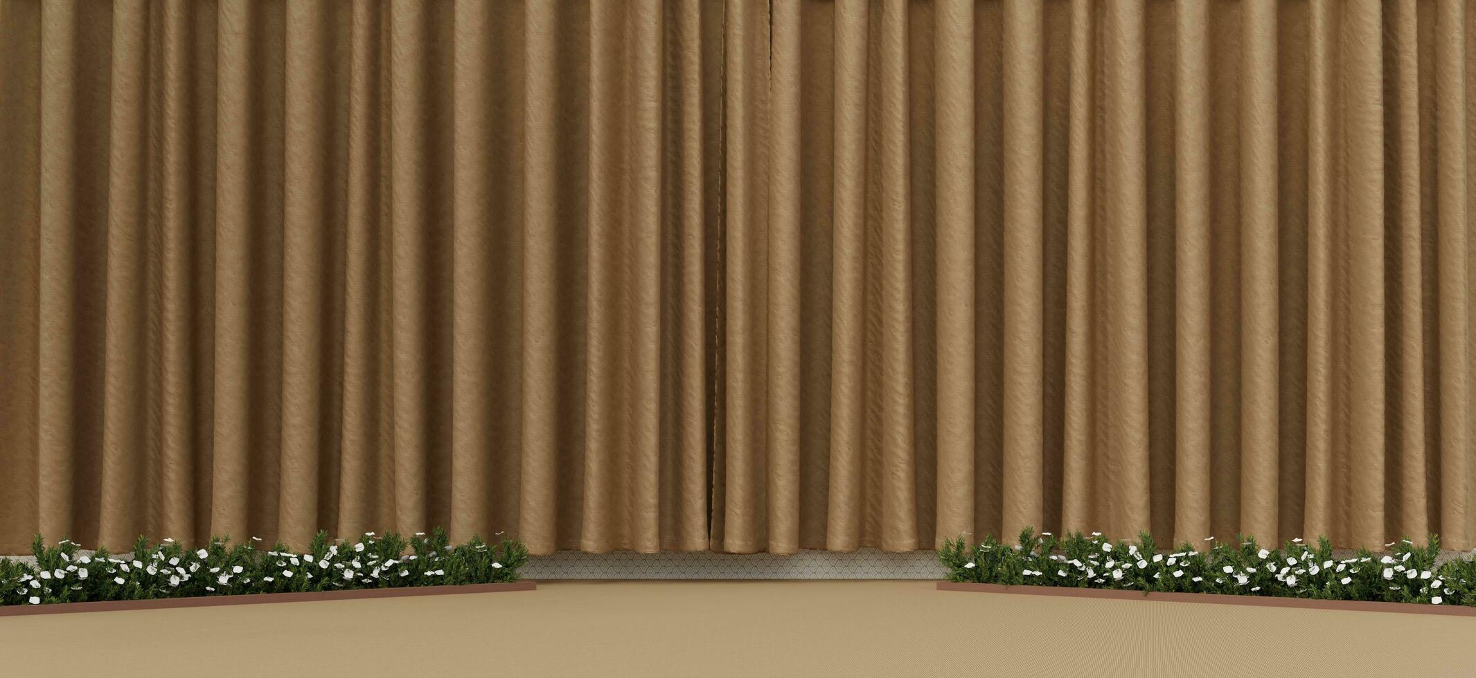 Stages curtains product displays platforms floors and walls product placement 3D illustrations photo