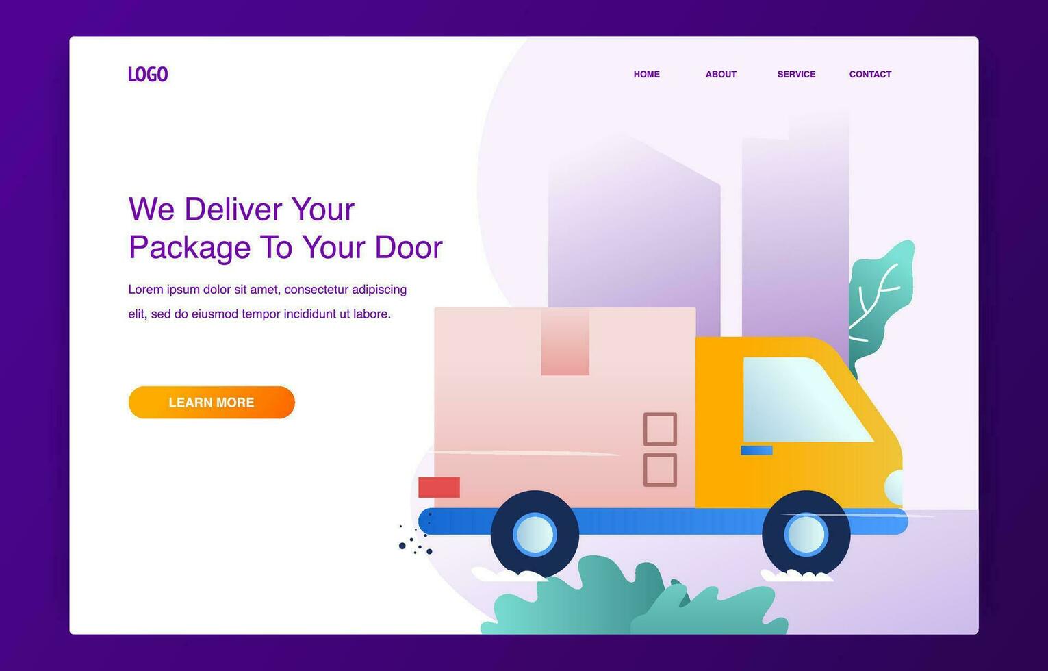 Truck delivery service vector