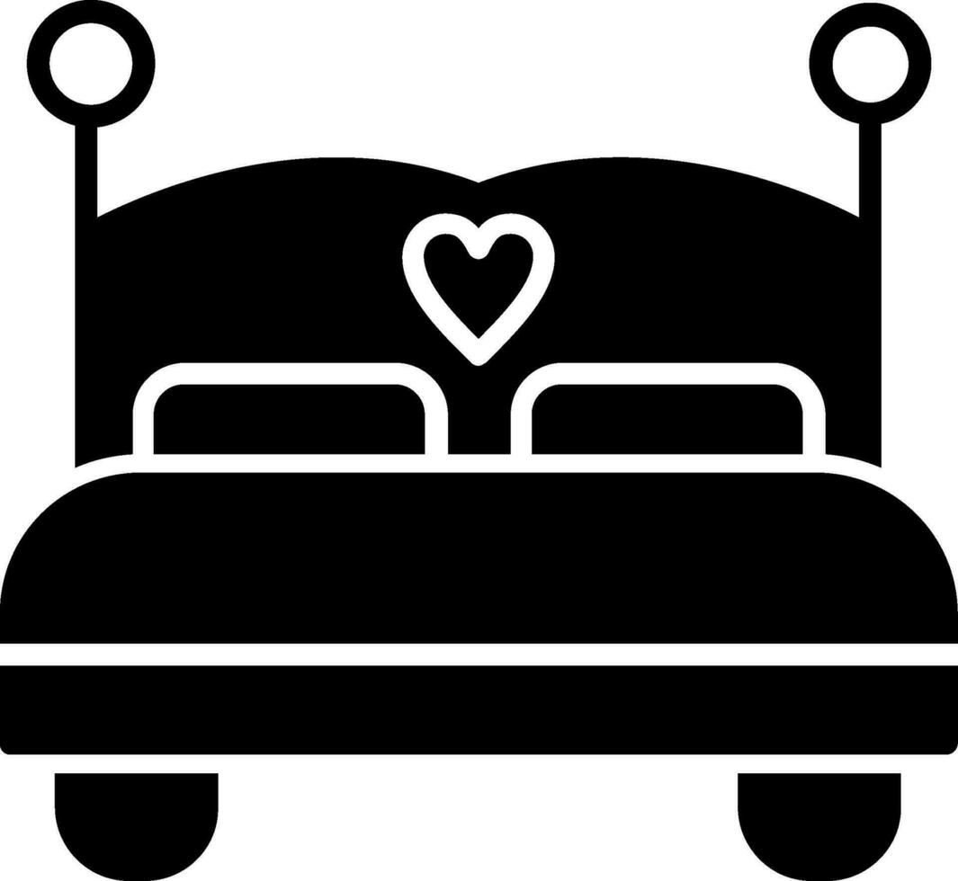 icono de vector de cama doble