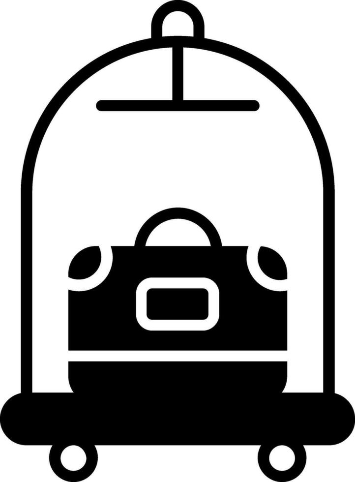 Luggage Cart Vector Icon
