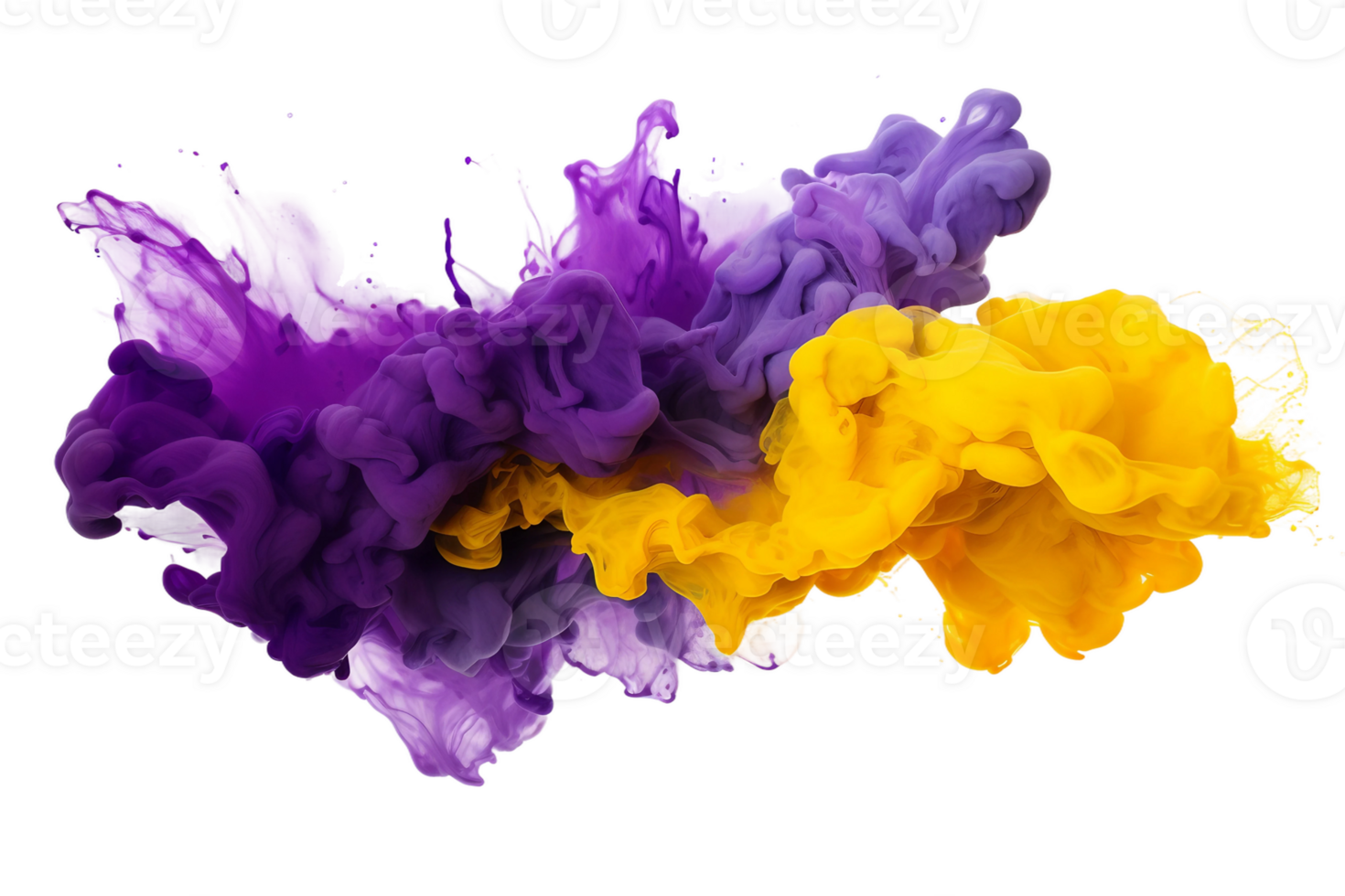 AI generated Purple and Yellow Cloud on transparent background. png