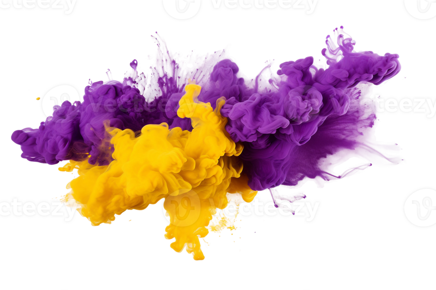 AI generated Purple and Yellow Cloud on transparent background. png
