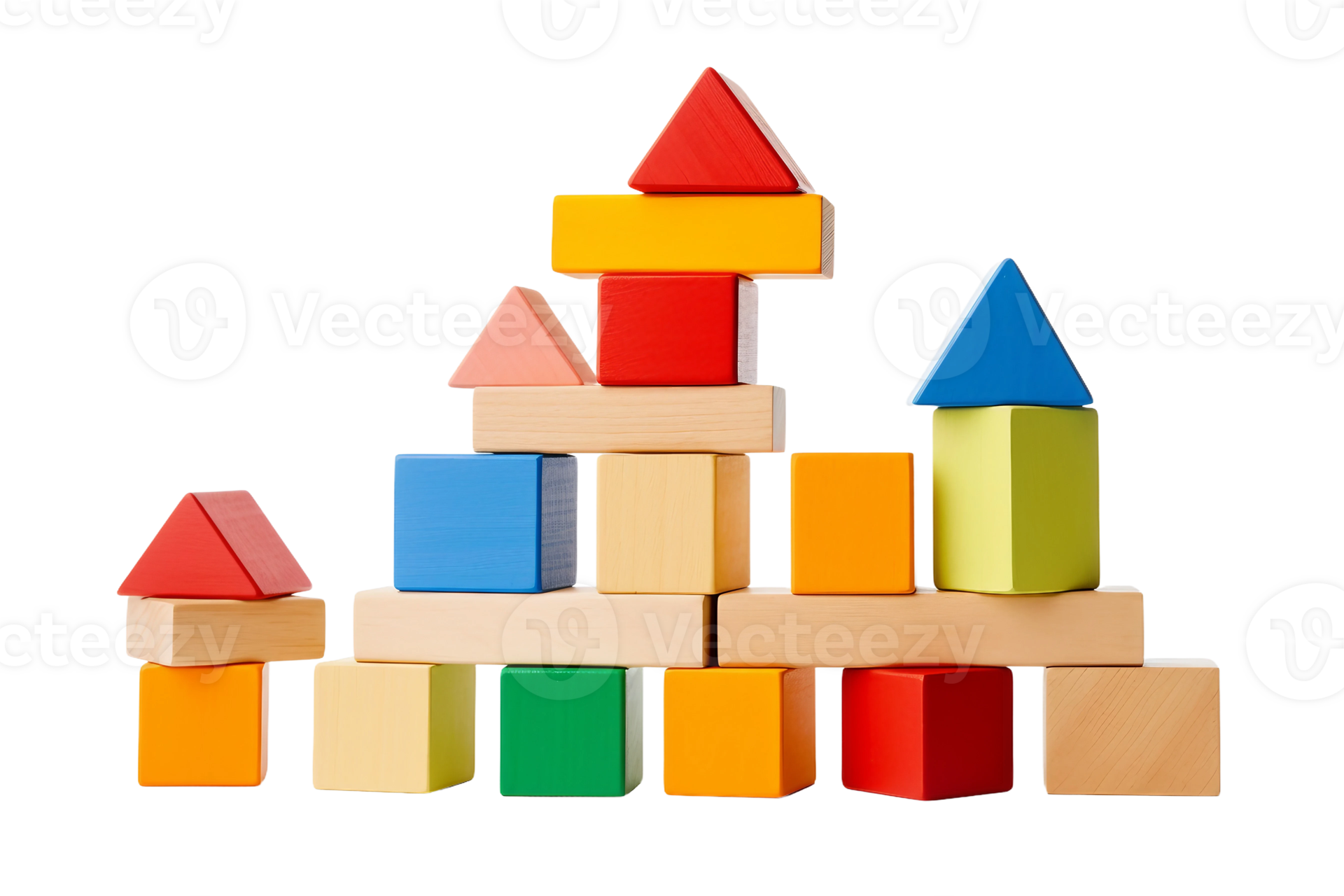 AI generated Colorful Building Blocks on transparent background ...