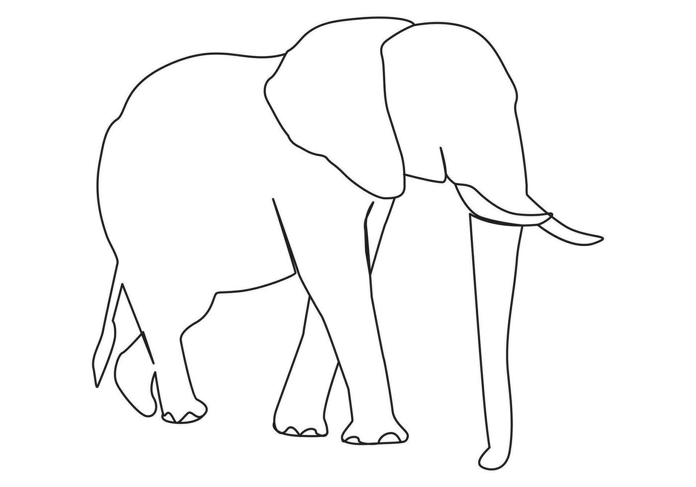 elefante en continuo línea Arte dibujo. minimalista negro lineal bosquejo aislado en blanco antecedentes. vector ilustración