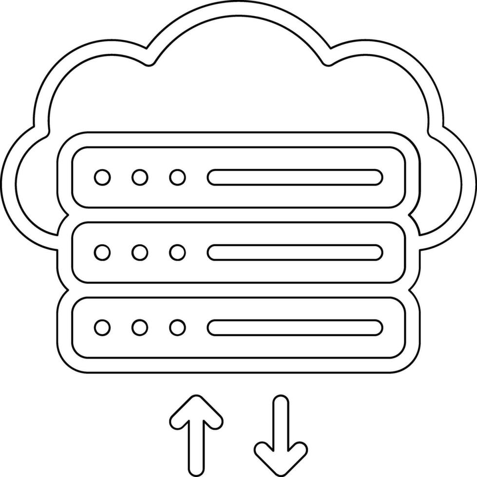 icono de vector de base de datos en la nube