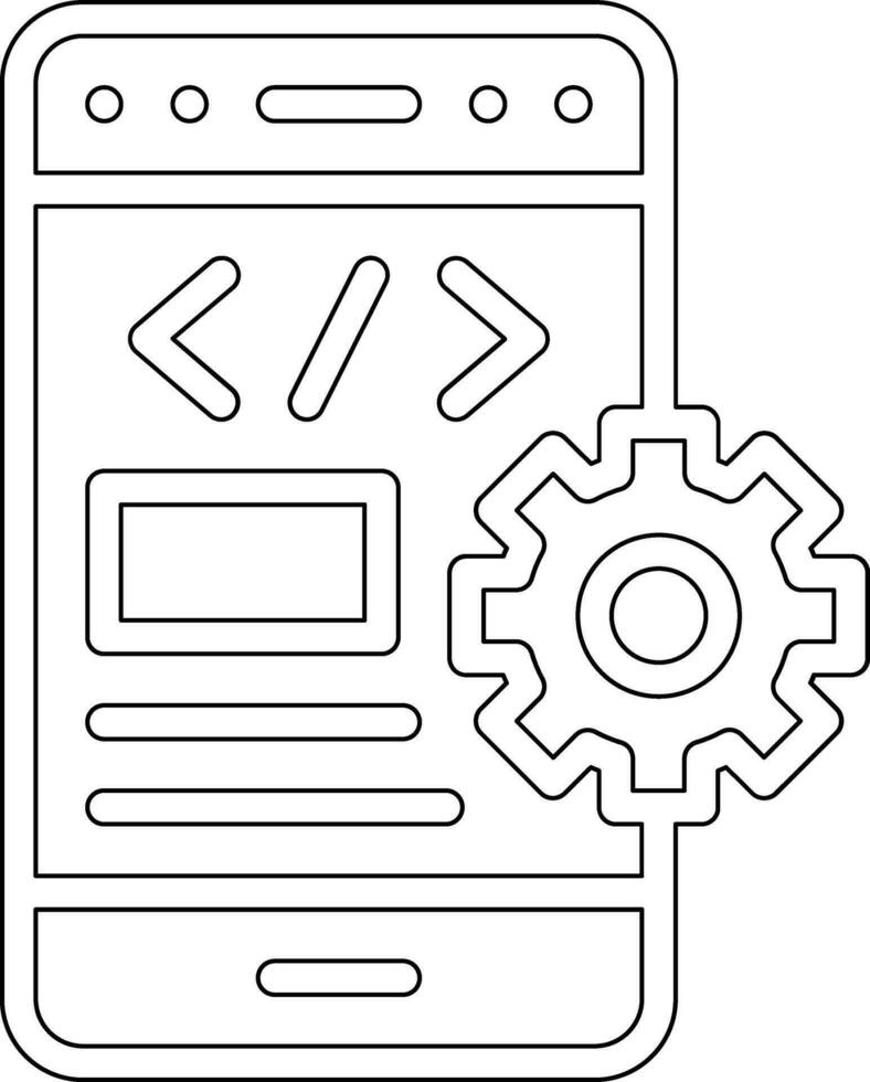 móvil codificación vector icono