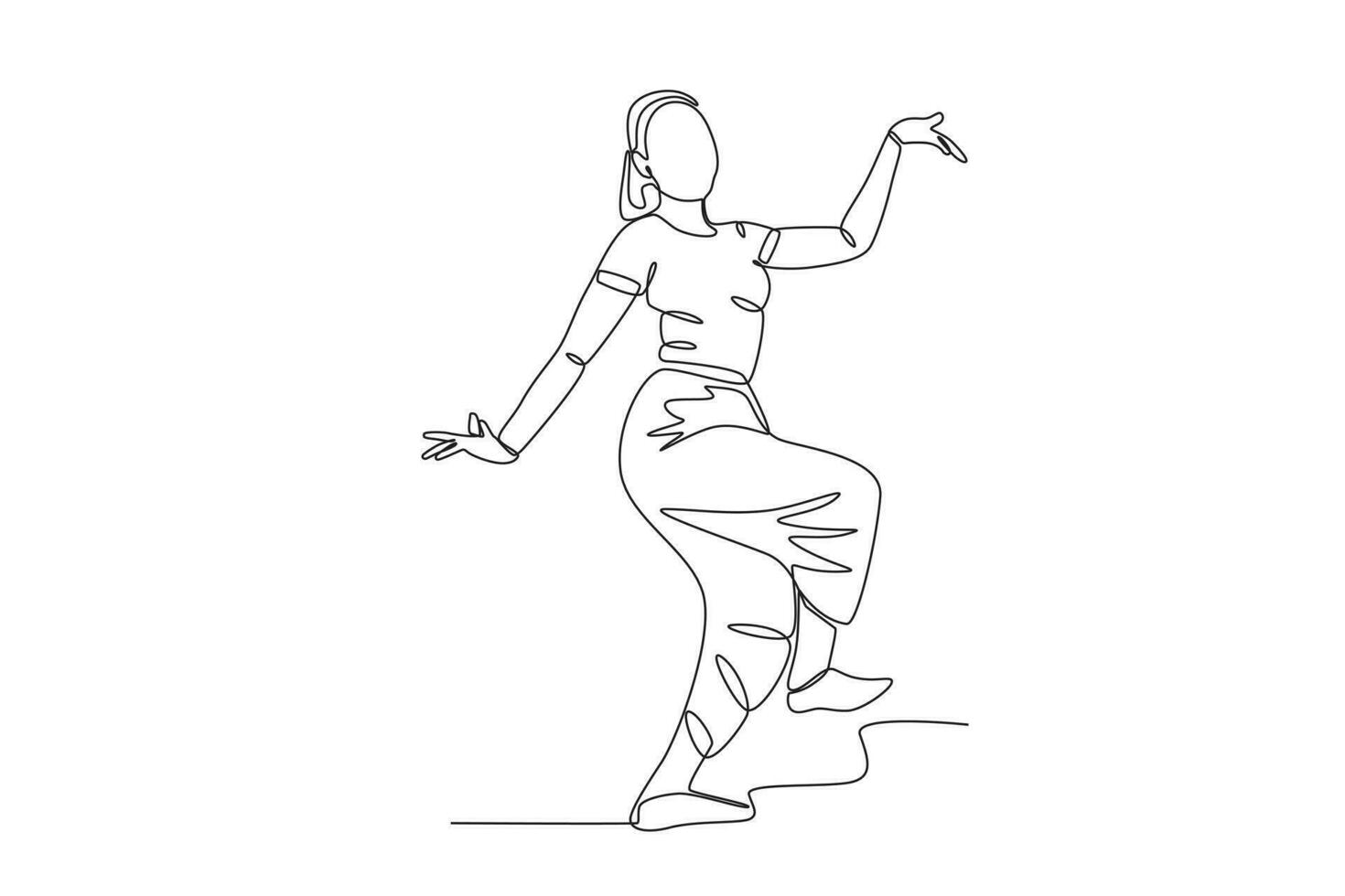 A woman dancing alone vector