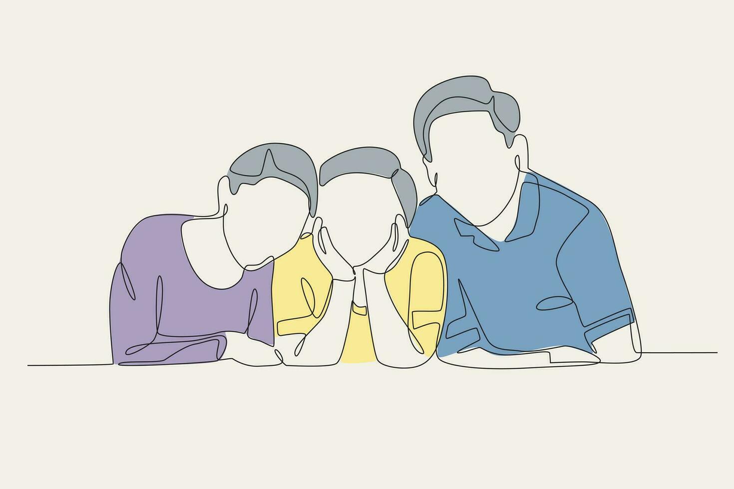 Family photo poses with a couple of clothes vector