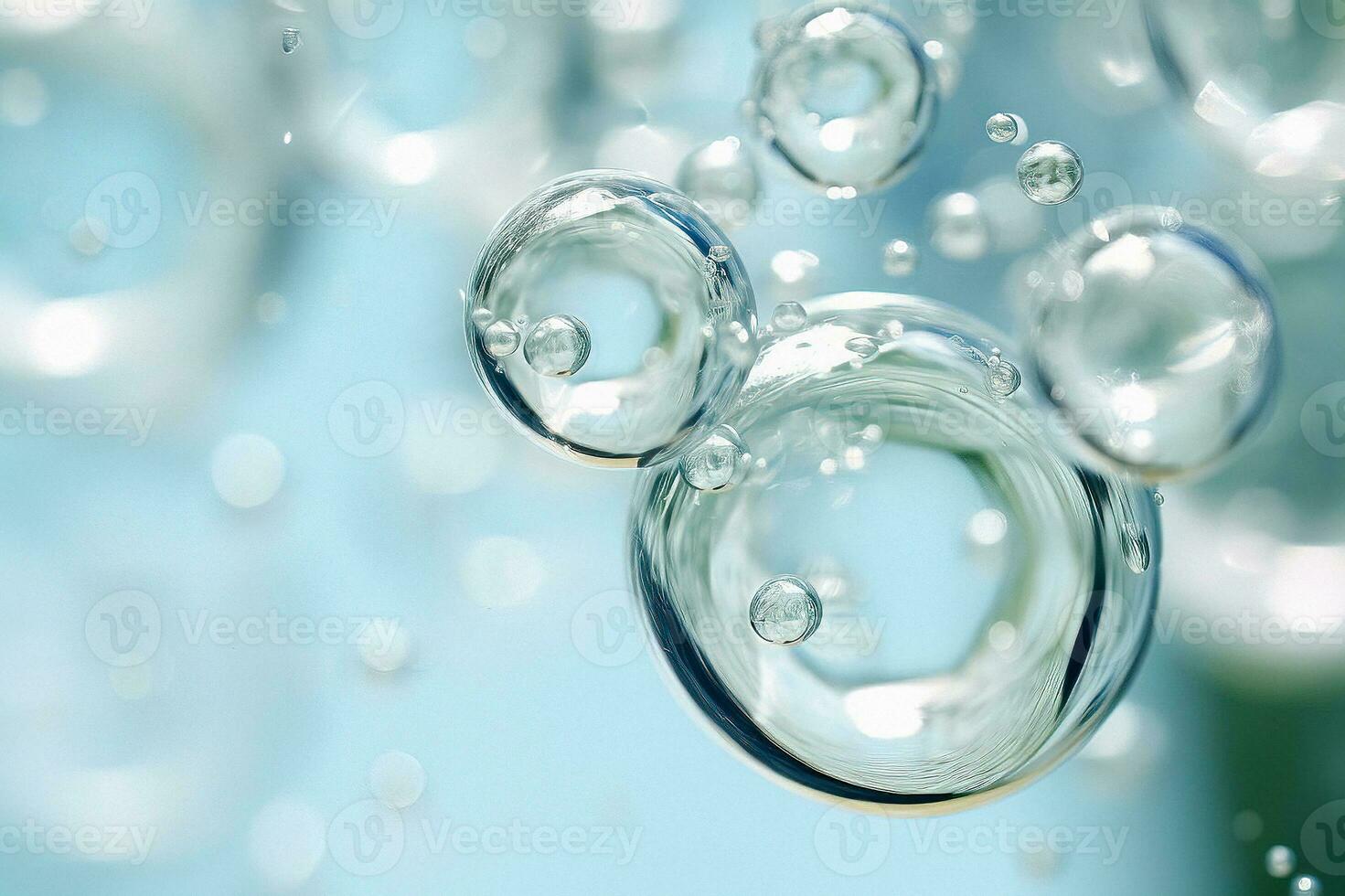 AI generated Serenity in Suspension - Water Bubbles Floating photo