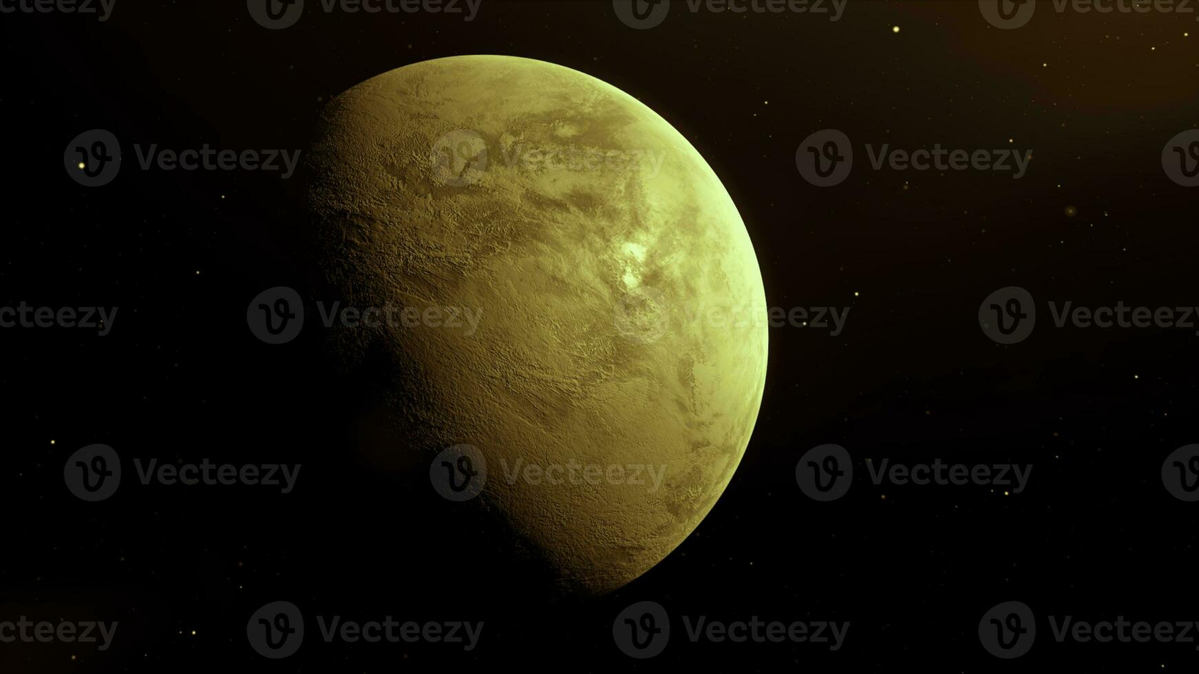 Unexplored 3d planet in space. Motion. Planet rotates in space. Unknown dangerous or empty planet in outer space. Disaster on dangerous red planet photo