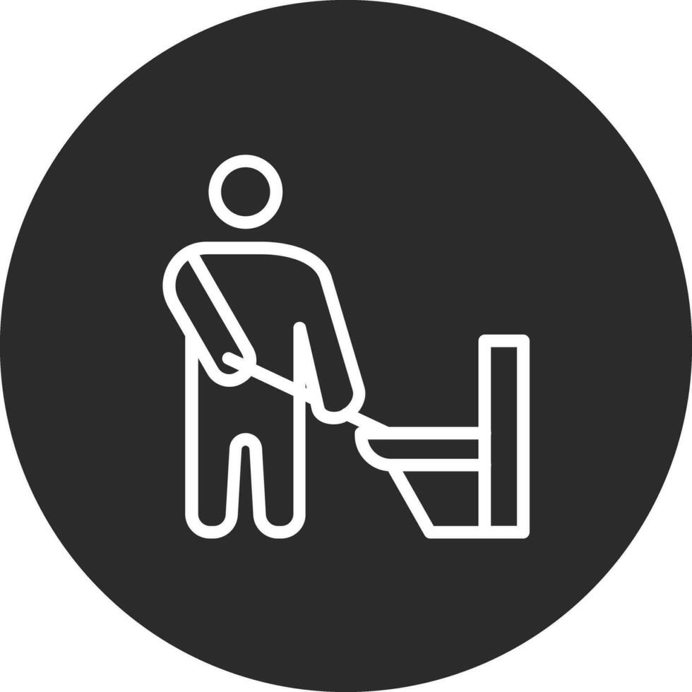 Man Cleaning Bathroom Vector Icon