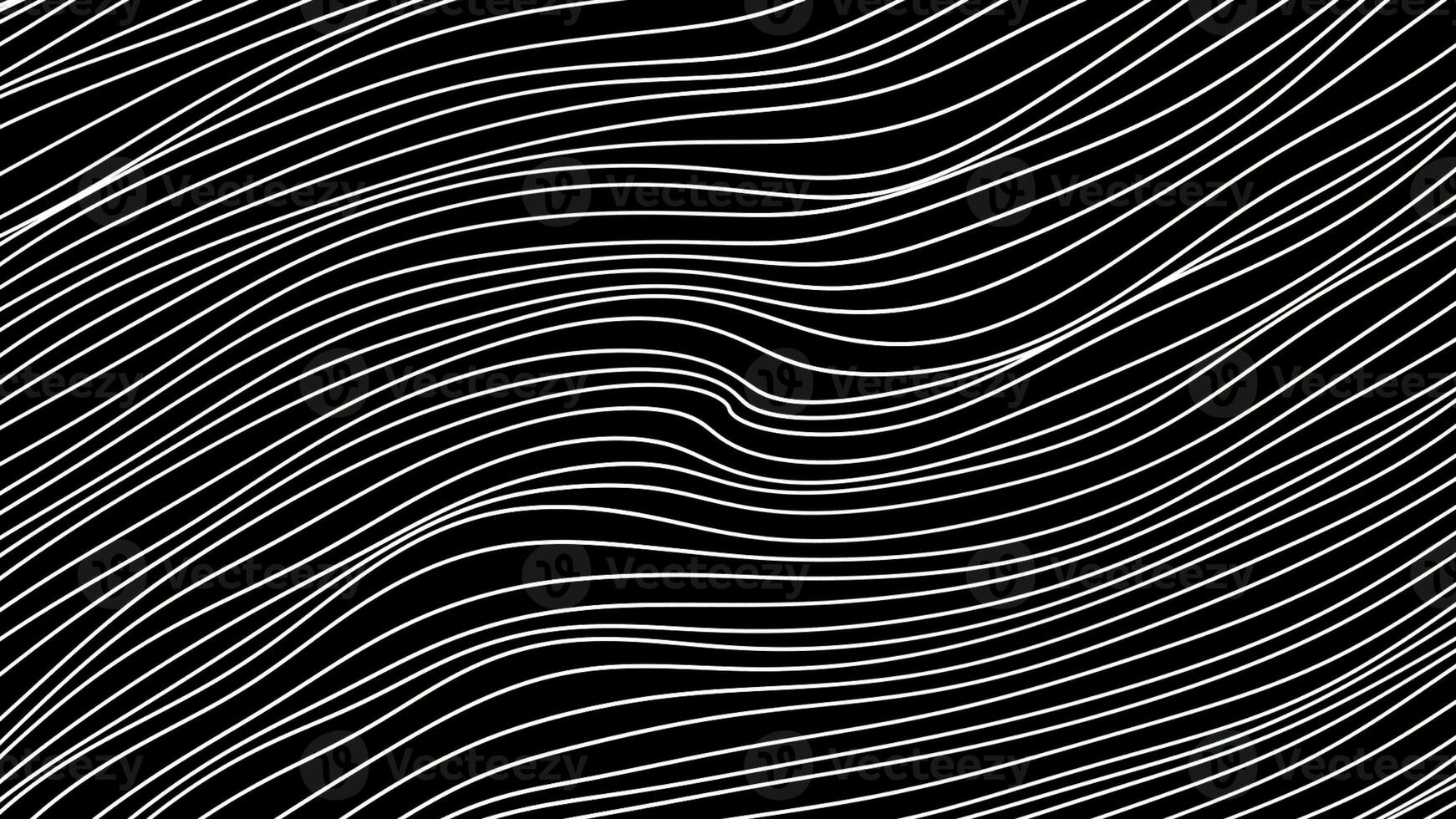 Lines move slowly in waves on black background. Motion. Thin lines move in waves. Background of stream of curved wavy threads photo