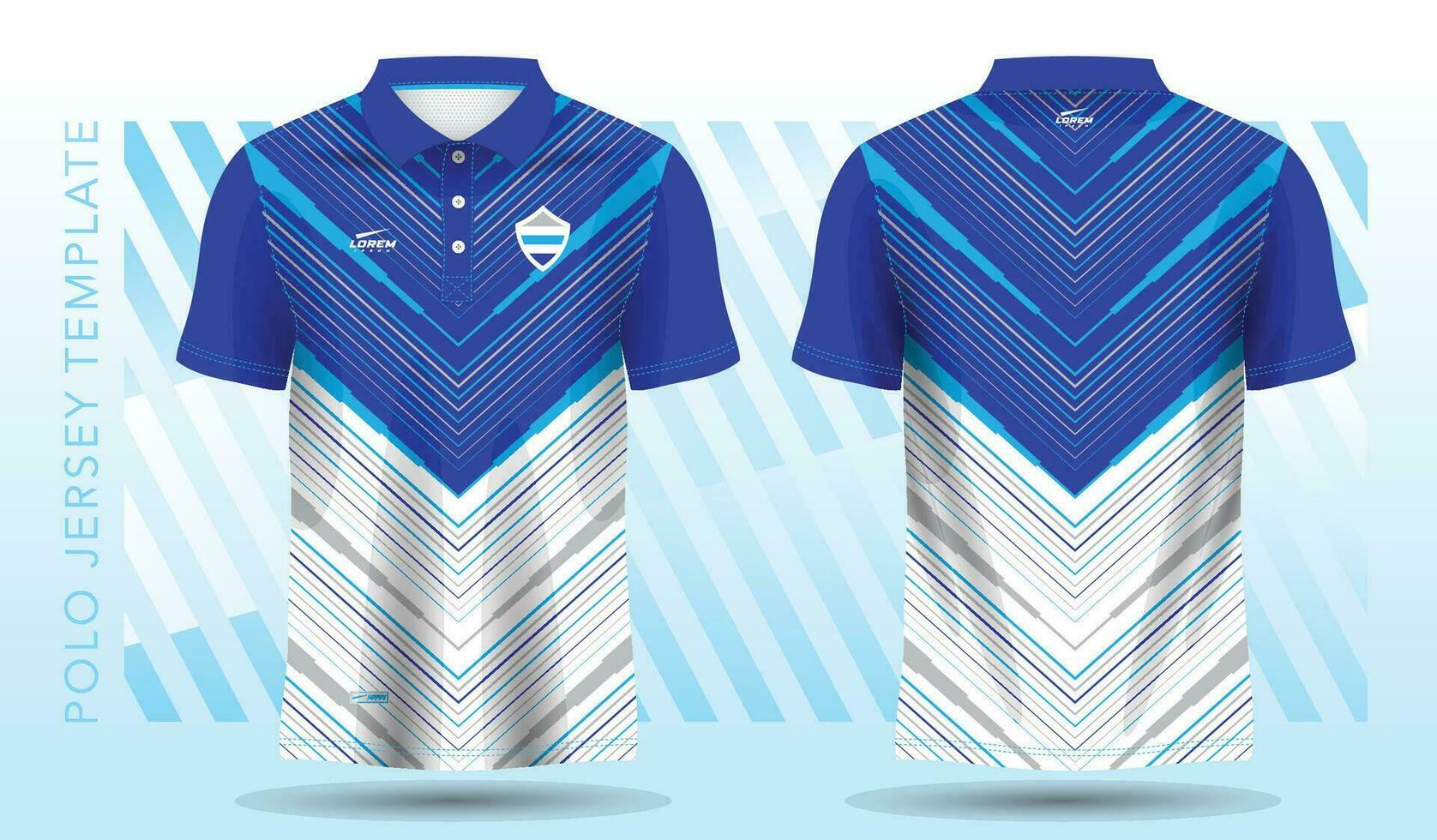 azul polo deporte jersey Bosquejo diseño vector