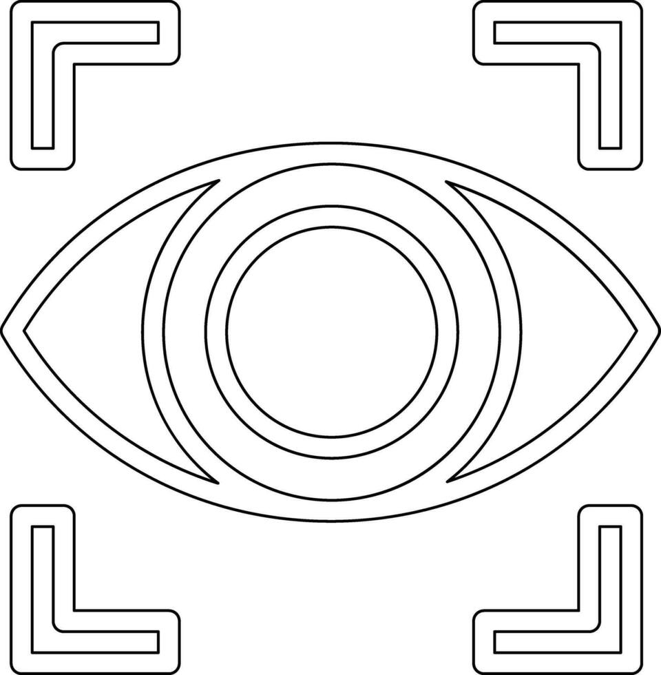 icono de vector de escáner ocular