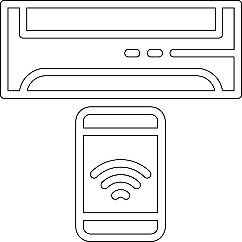 inteligente aire acondicionador vector icono