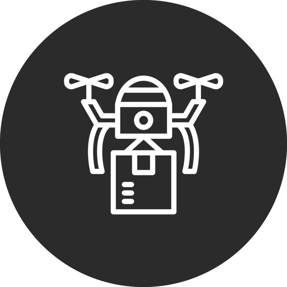 icono de vector de entrega de drones