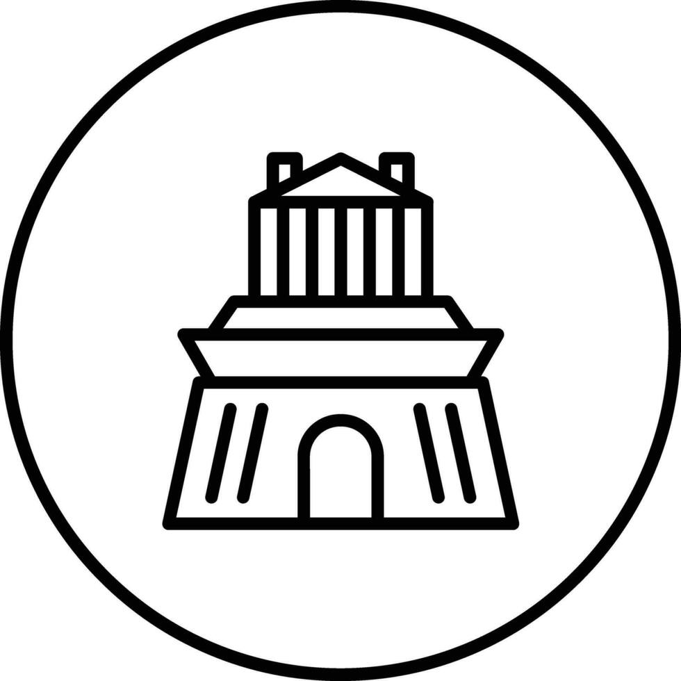 halicarnassus mausoleo vector icono