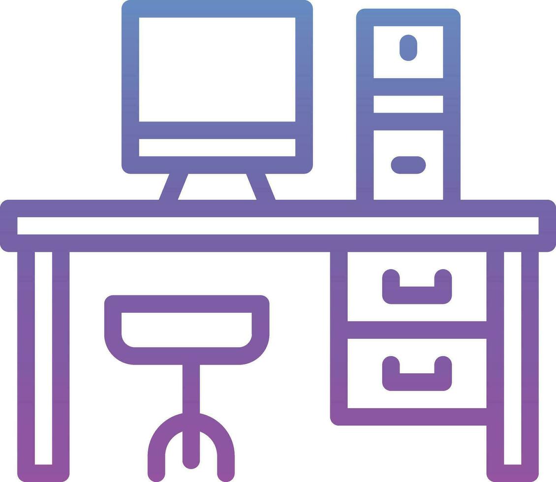 Computer Table Vector Icon