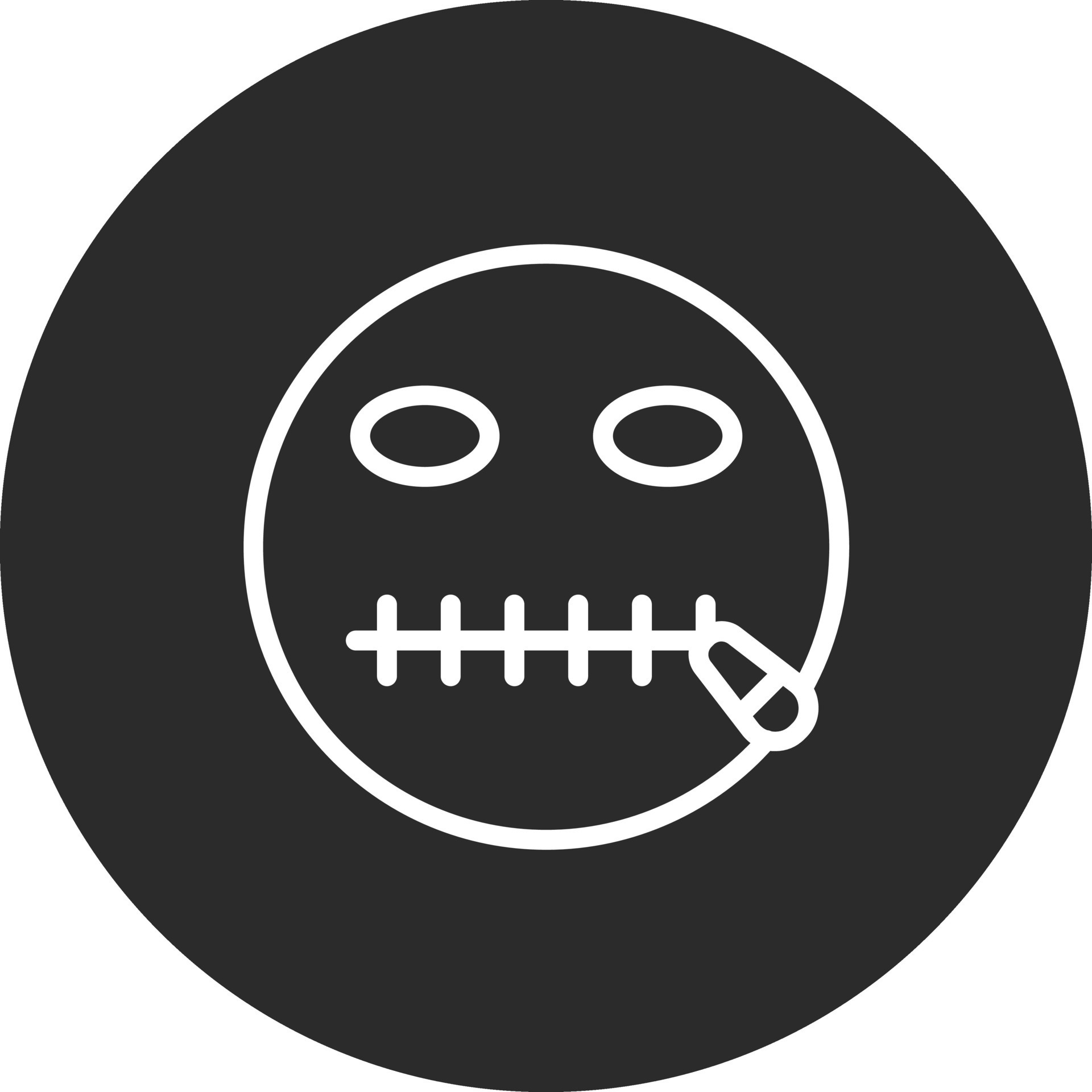 Zipper Mouth Face Vector Icon 37072086 Vector Art at Vecteezy