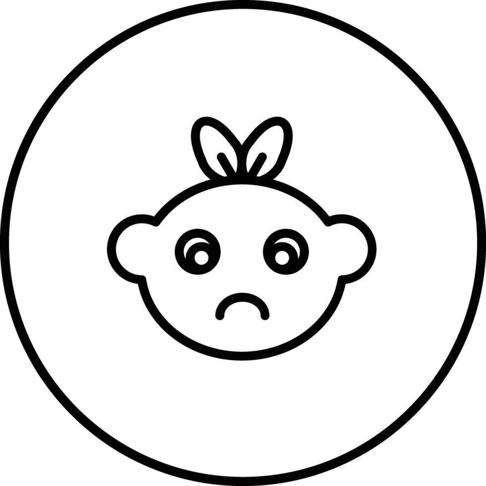 Sad Baby Vector Icon