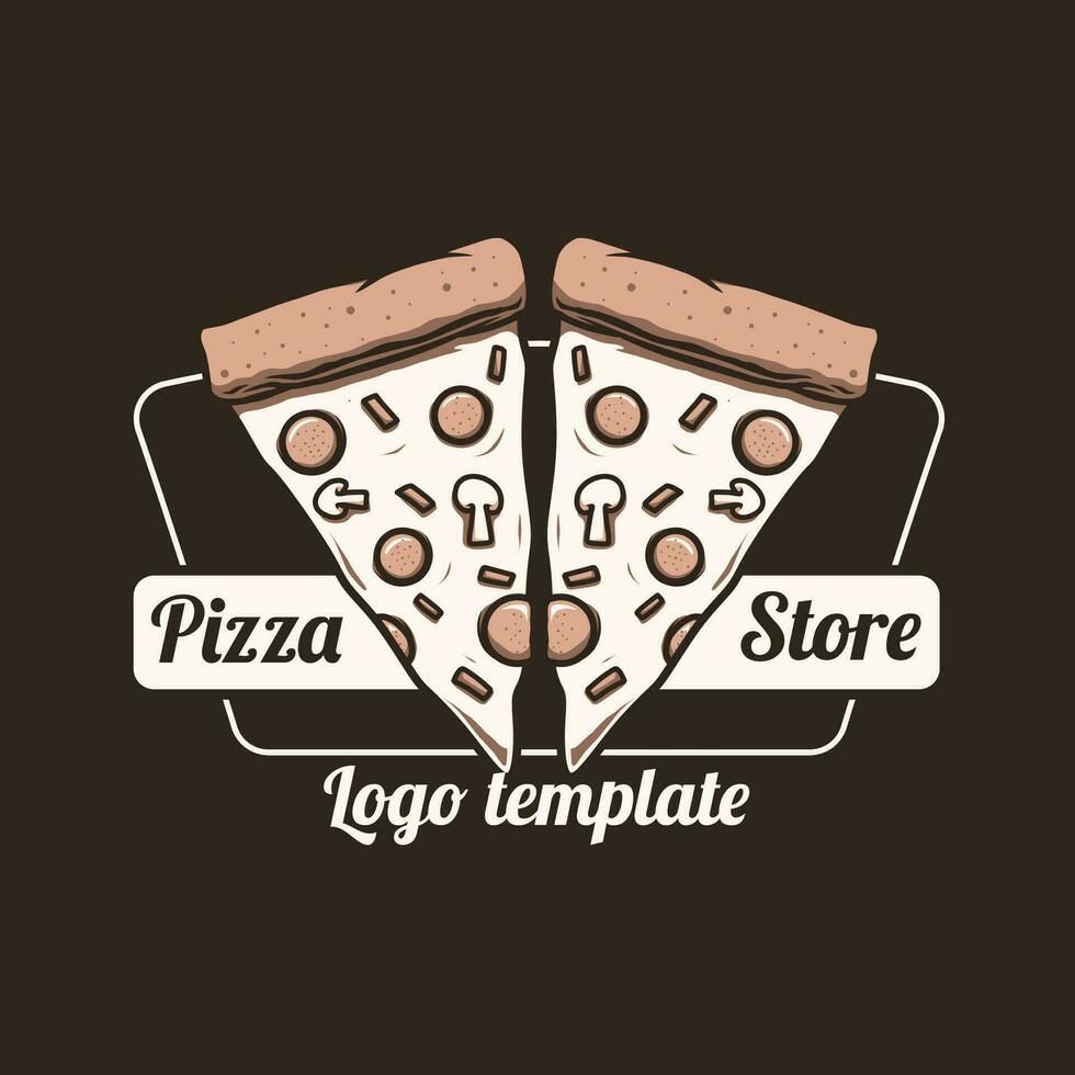 Pizza store logo template for you vector