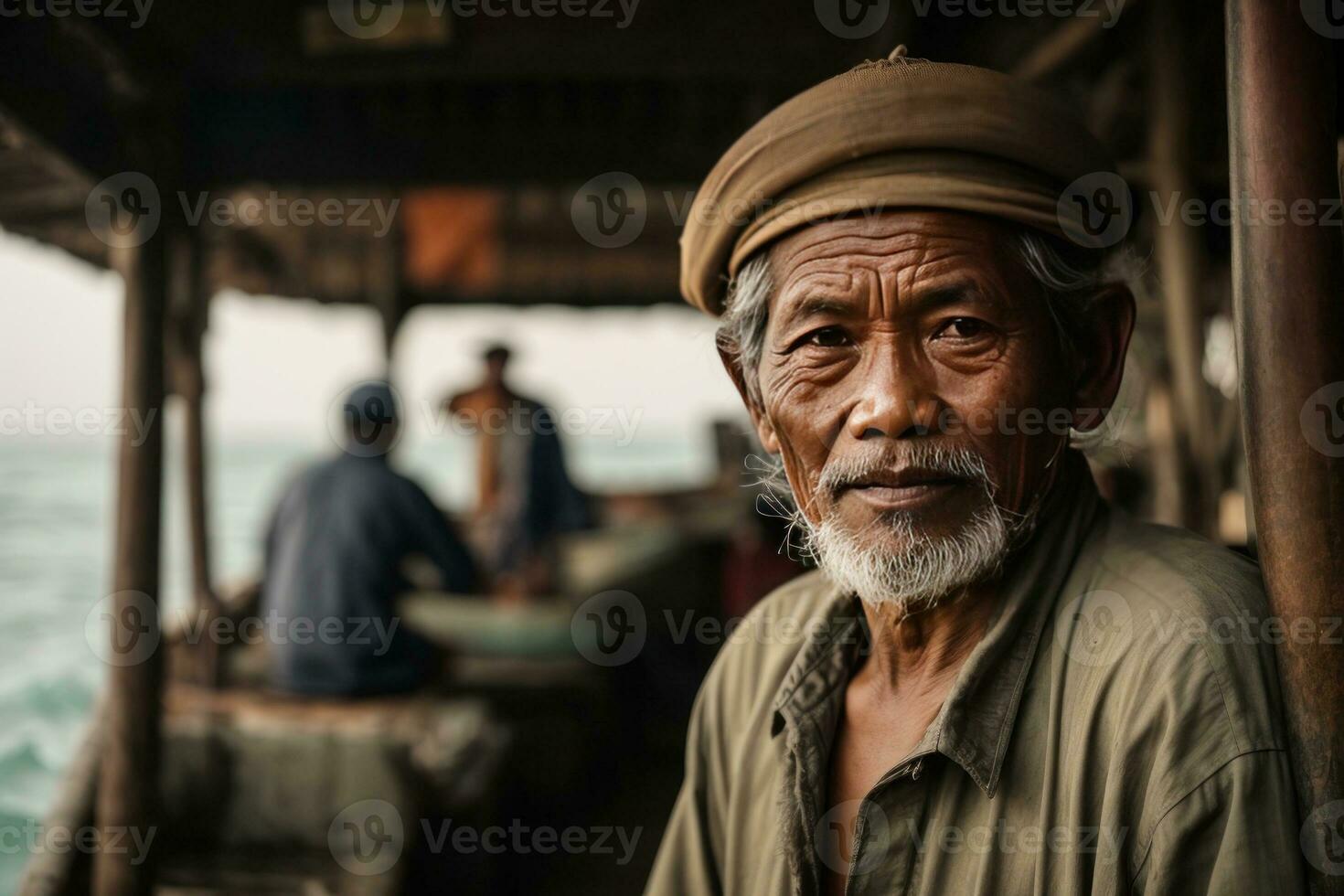 AI generated Tales of the Sea Capturing the Essence of an Indonesian Fisherman photo