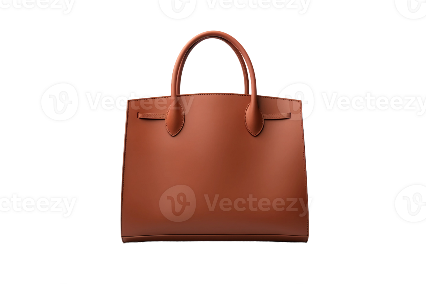 AI generated Blank Leather Handbag Mockup on transparent background. png