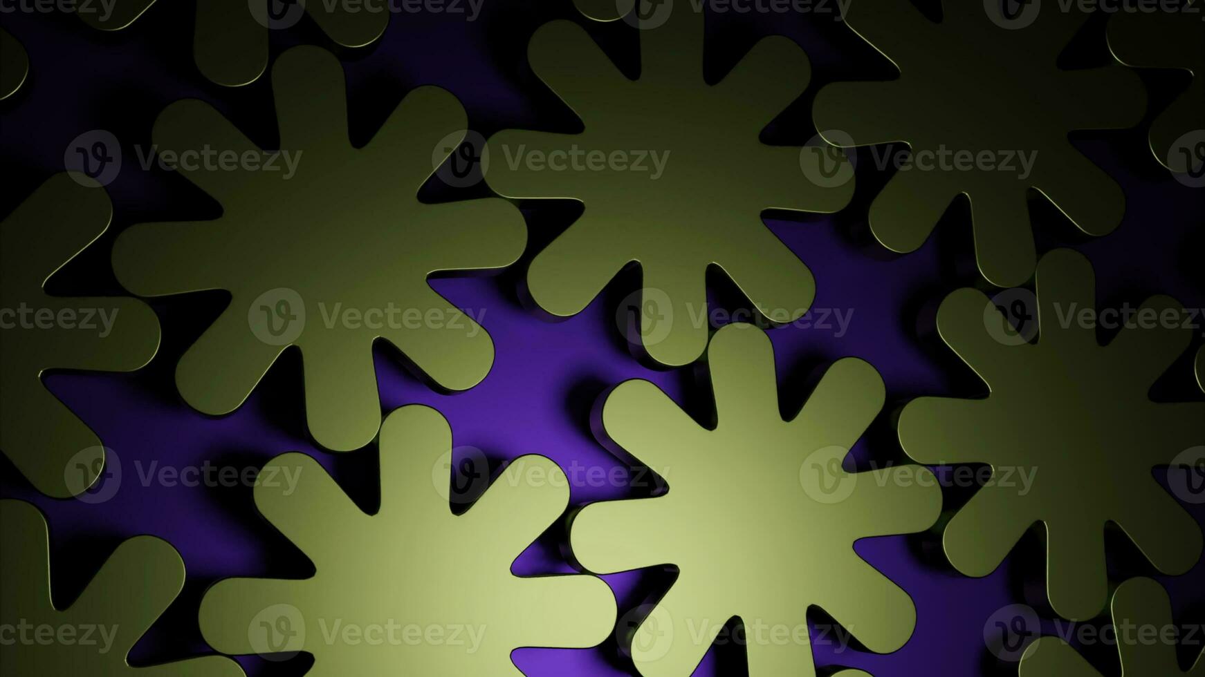 Purple and blue flower shapes. Design. Rotating mechanisms made in cartoon abstraction. photo