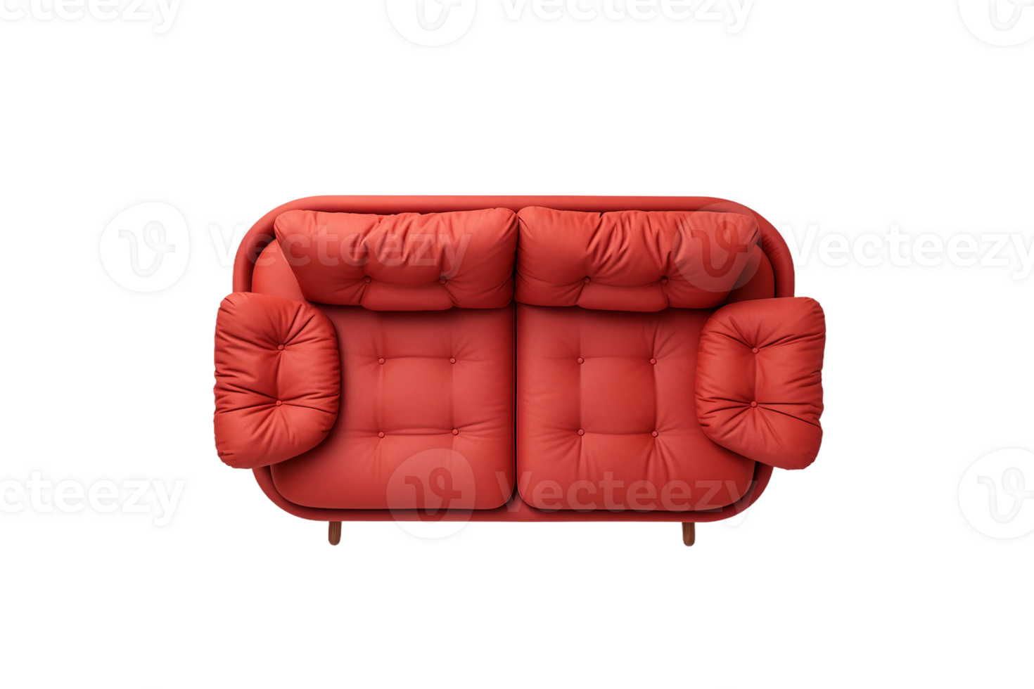 AI generated Top-View Sofa Design on transparent background. png