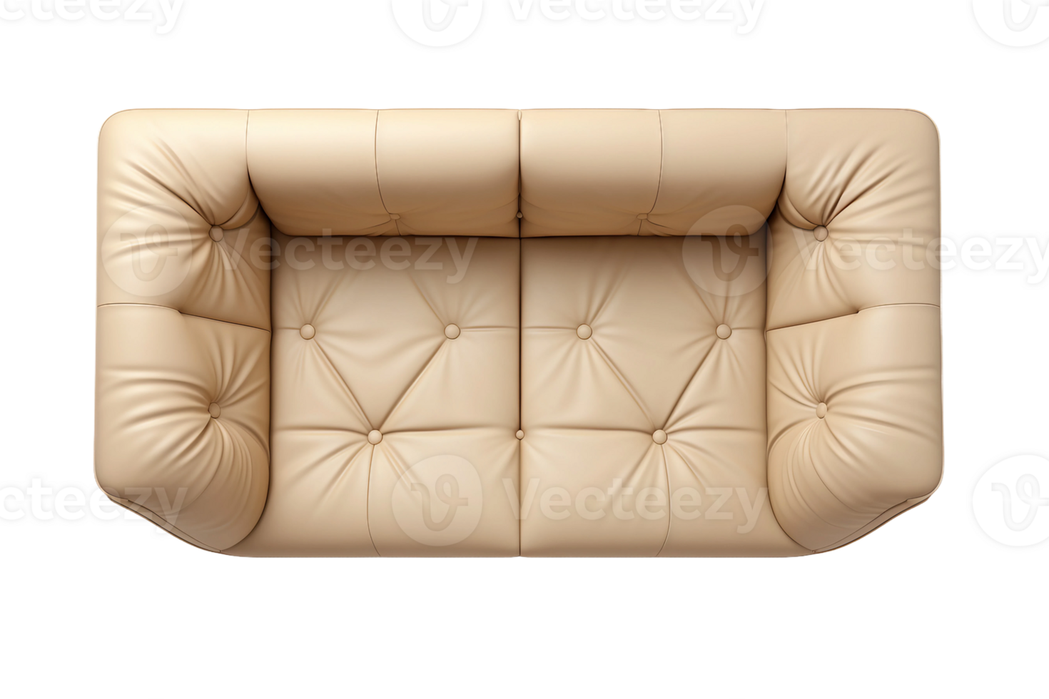 AI generated Top-View Sofa Design on transparent background. png