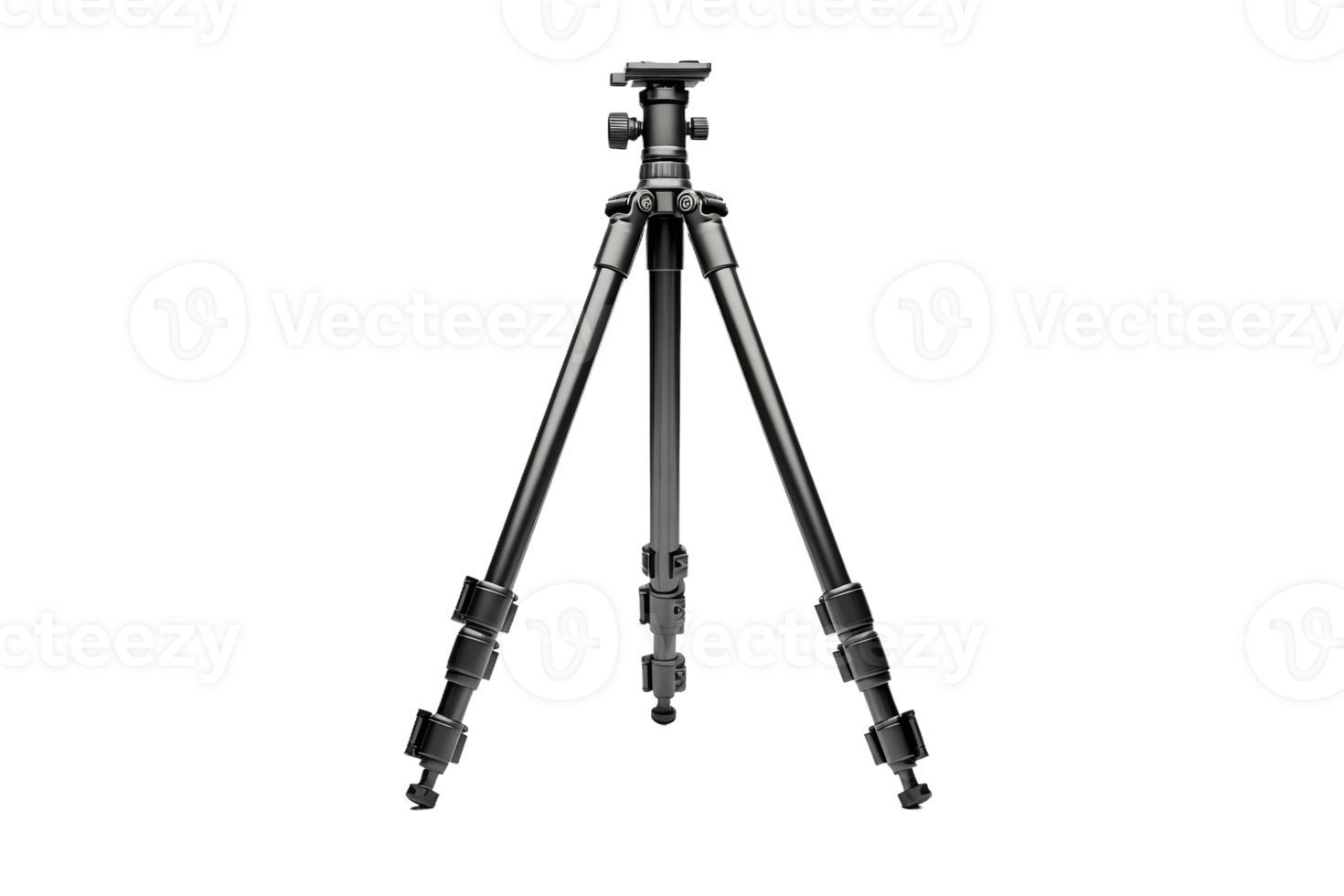 AI generated Blank Professional Camera Tripod Mockup on transparent background. png