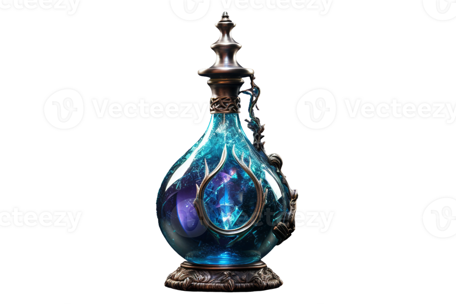 AI generated Mystic Elixir Potion Bottle on transparent background. png