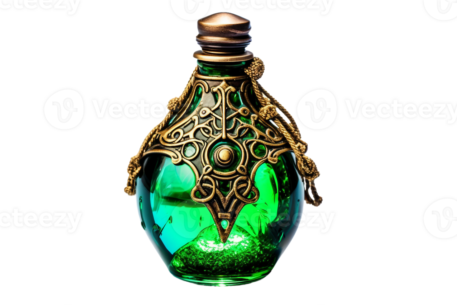 AI generated Elixir of Enchantment Potion Bottle on transparent background. png